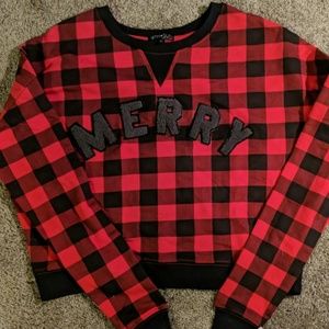 Red plaid Merry crop top